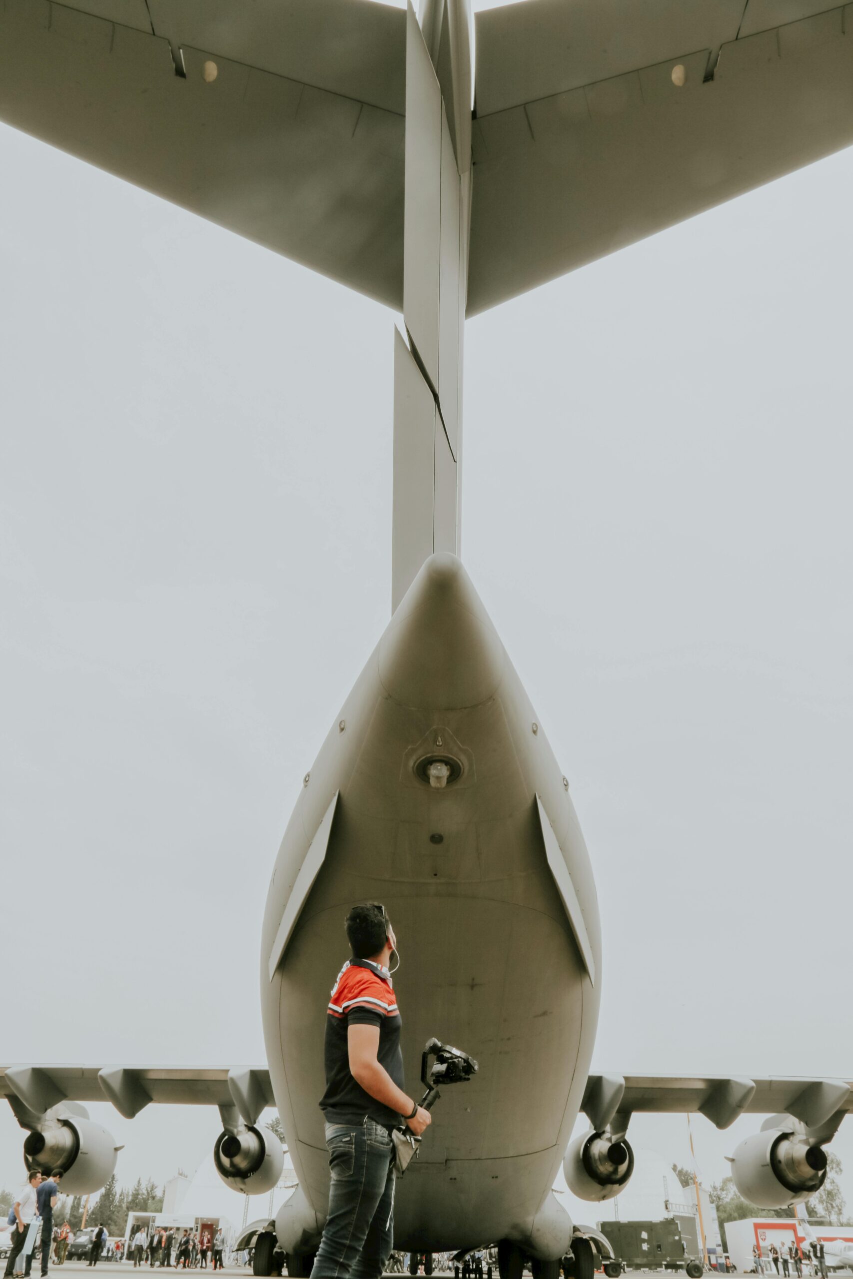 AS9100 auditor training - Man inspecting jet engine